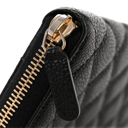 Chanel Caviar Quilted Large Gusset Zip Around Wallet Black 11 of 12