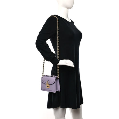Gucci Textured Dollar Calfskin Mini Ophidia Padlock Top Handle Chain Shoulder Bag Senanque 2 of 10