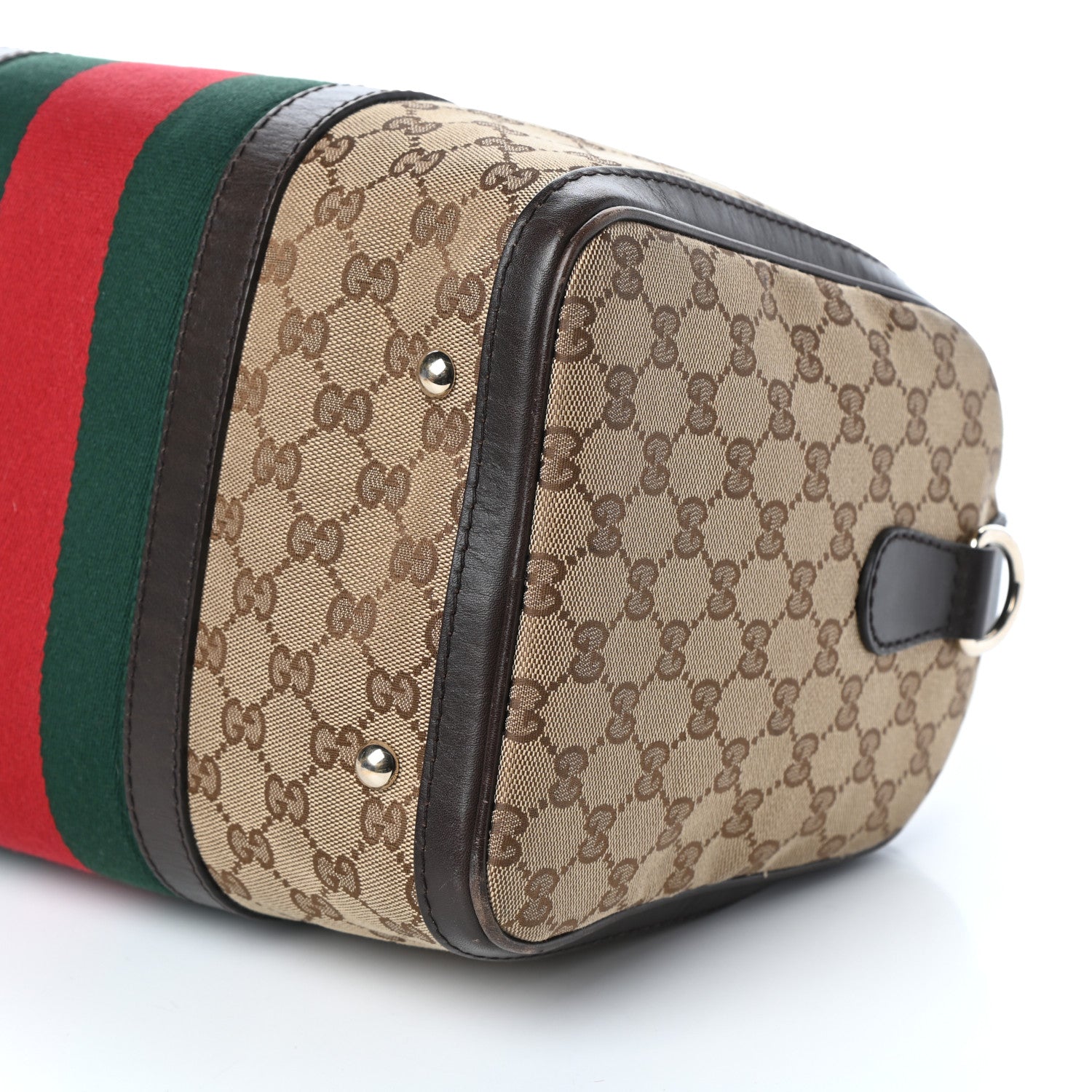 Gucci Monogram Vintage Web Medium Boston Dark Brown 9 of 9