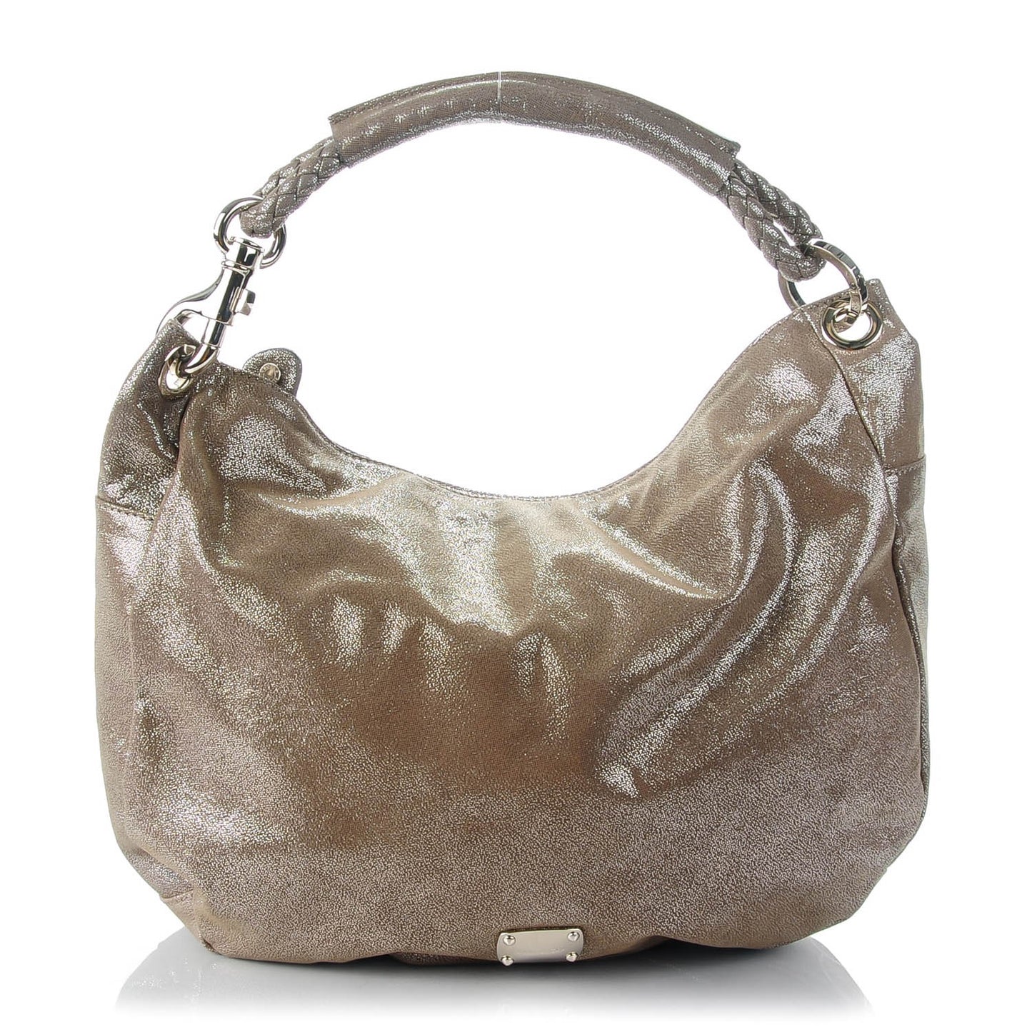 Metallic Suede Small Sky Hobo Silver