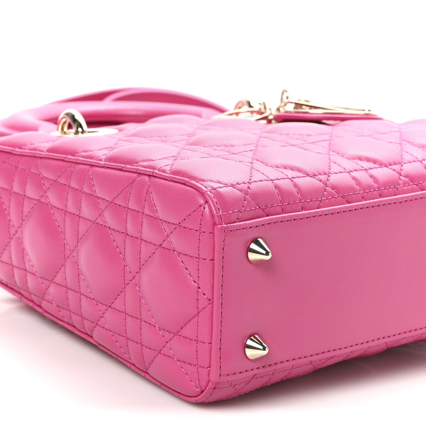 Lambskin Cannage Small My ABCDior Lady Dior Fuchsia