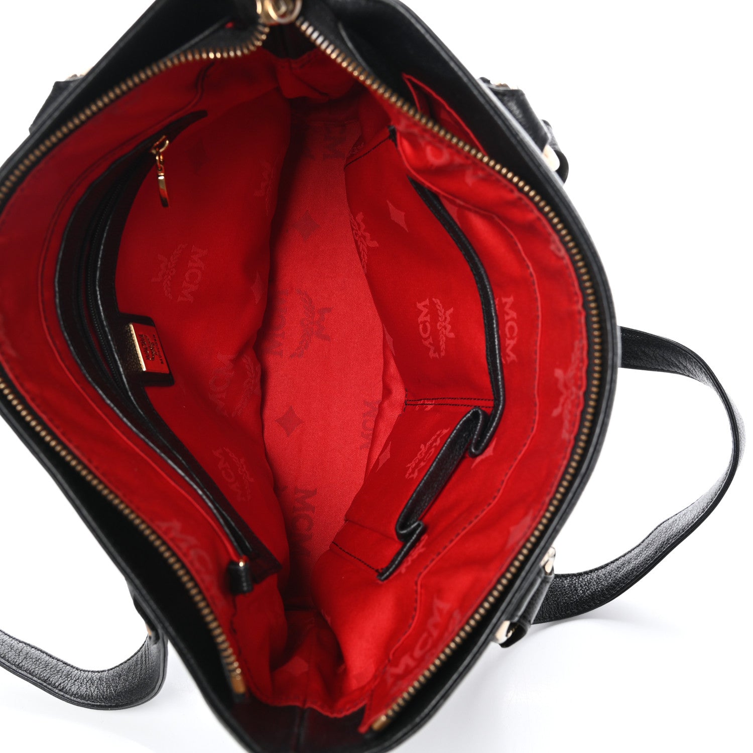 MCM Grained Calfskin Mini Tote Black 5 of 9