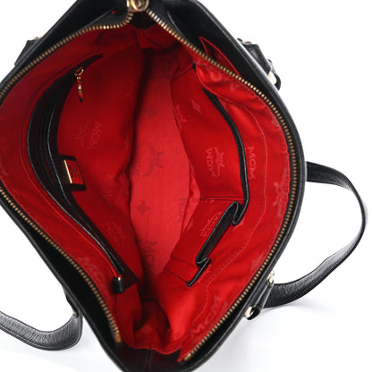 MCM Grained Calfskin Mini Tote Black 5 of 9