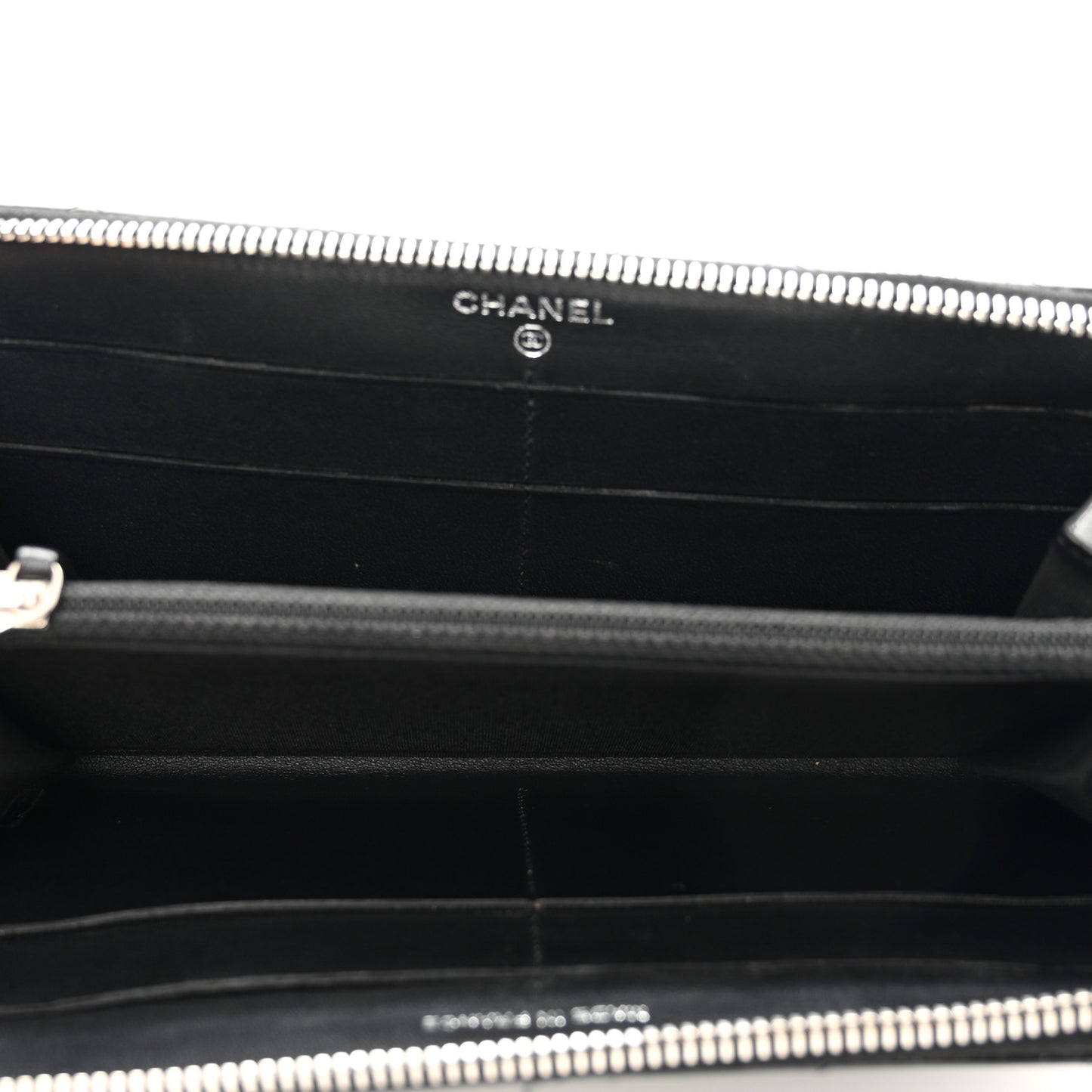 Patent Quilted Brilliant Zip Around Wallet Black
