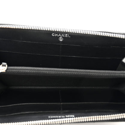 Chanel Patent Quilted Brilliant Zip Around Wallet Black 5 of 9