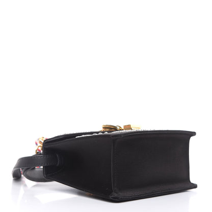 Gucci Satin Crystal Mini Sylvie Top Handle Bag Black 4 of 9