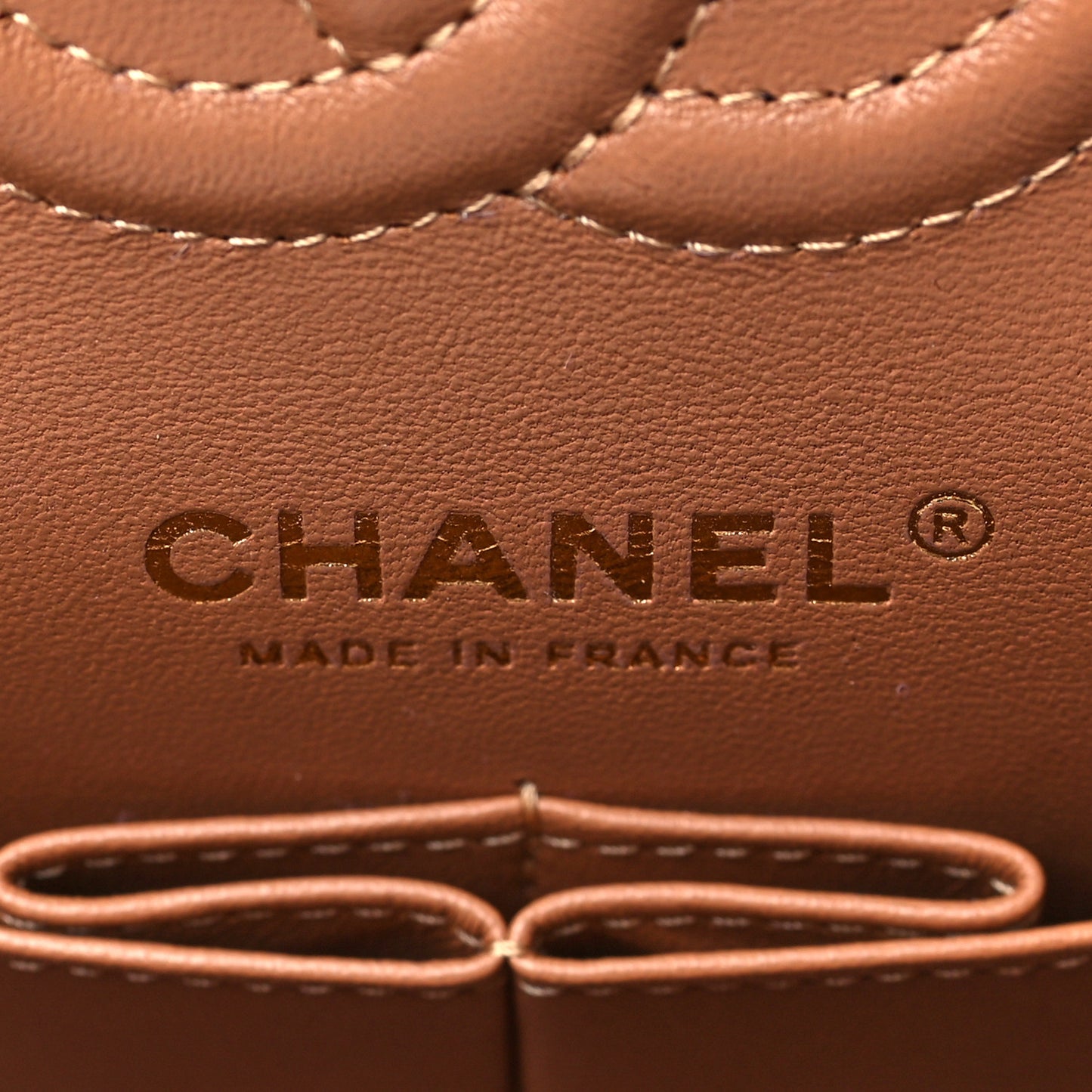 Lambskin Quilted Small Double Flap Brown