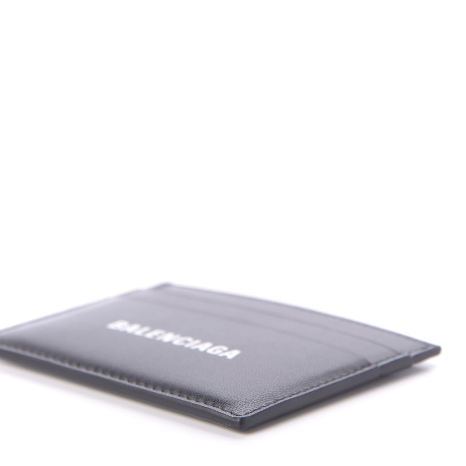 Balenciaga Flat Calfskin Logo Cash Card Holder Black White 7 of 8