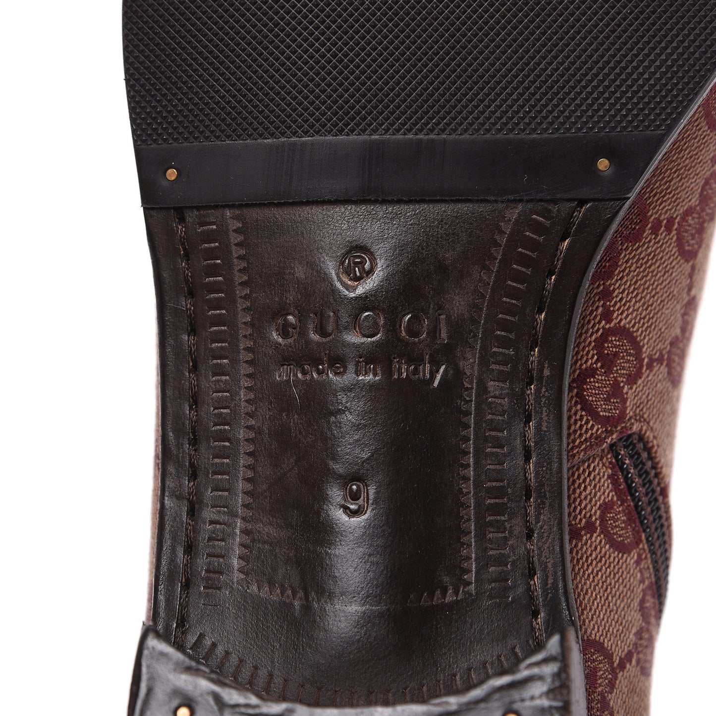 GG Monogram Lizard Mens GG Ankle Boots 9 Sahara Rubino Bright Bordeaux