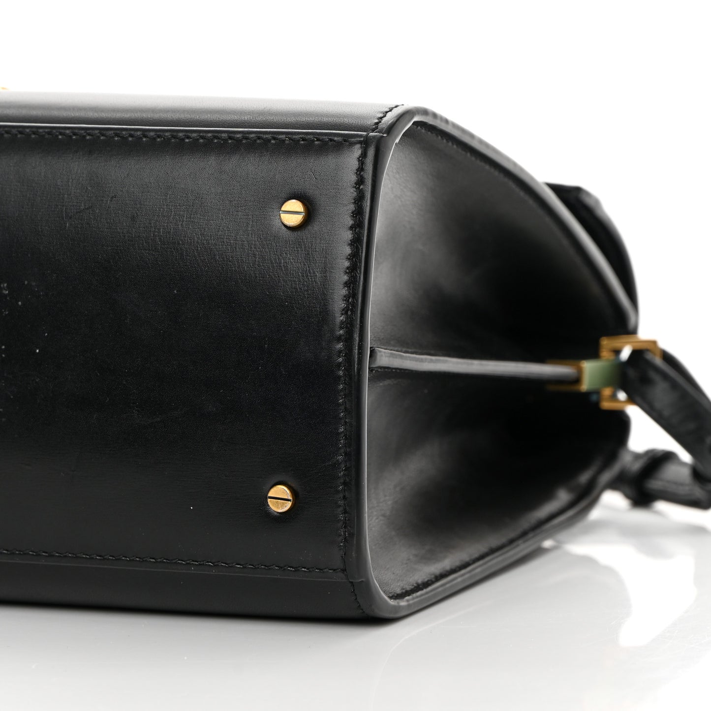 Smooth Calfskin Medium Classic Monogram Cassandra Top Handle Black Rouge Legion