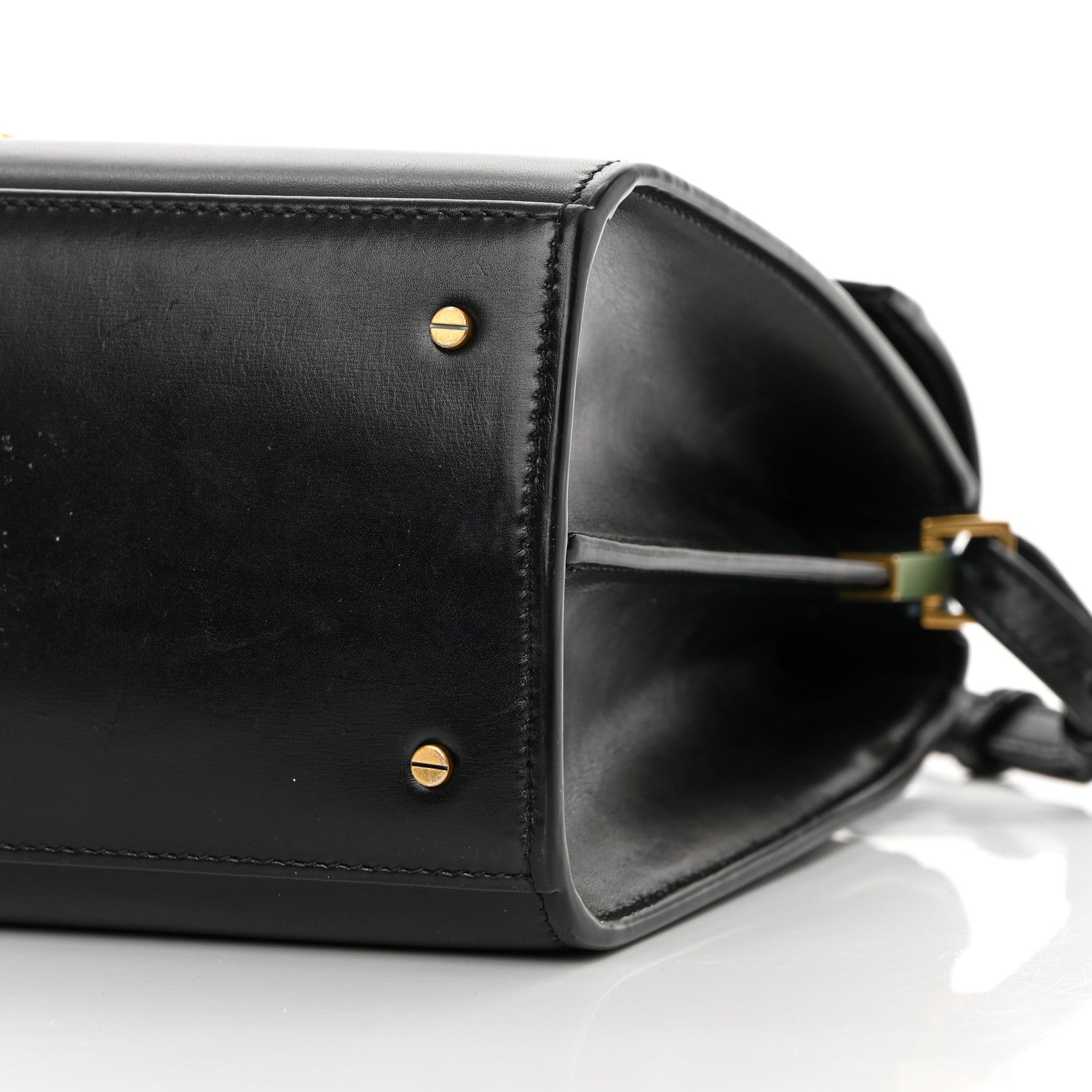 Saint Laurent Smooth Calfskin Medium Classic Monogram Cassandra Top Handle Black Rouge Legion 8 of 19
