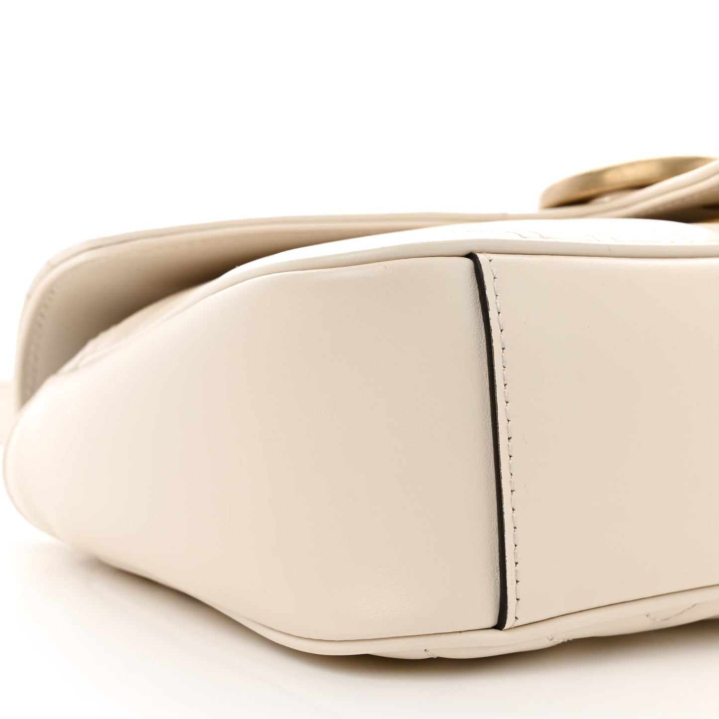 Calfskin Matelasse Small GG Marmont Shoulder Bag White