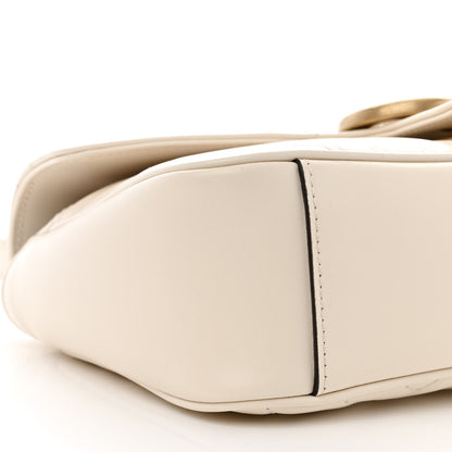 Gucci Calfskin Matelasse Small GG Marmont Shoulder Bag White 9 of 11