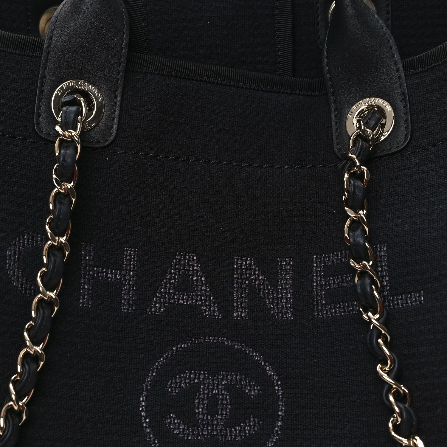 Chanel Mixed Fibers Medium Deauville Tote Black 9 of 12