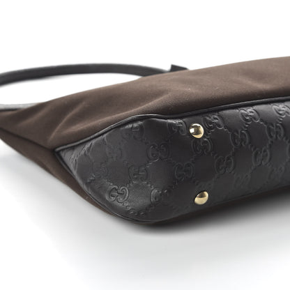 Gucci Guccissima Trim Canvas Hobo Dark Brown 6 of 10