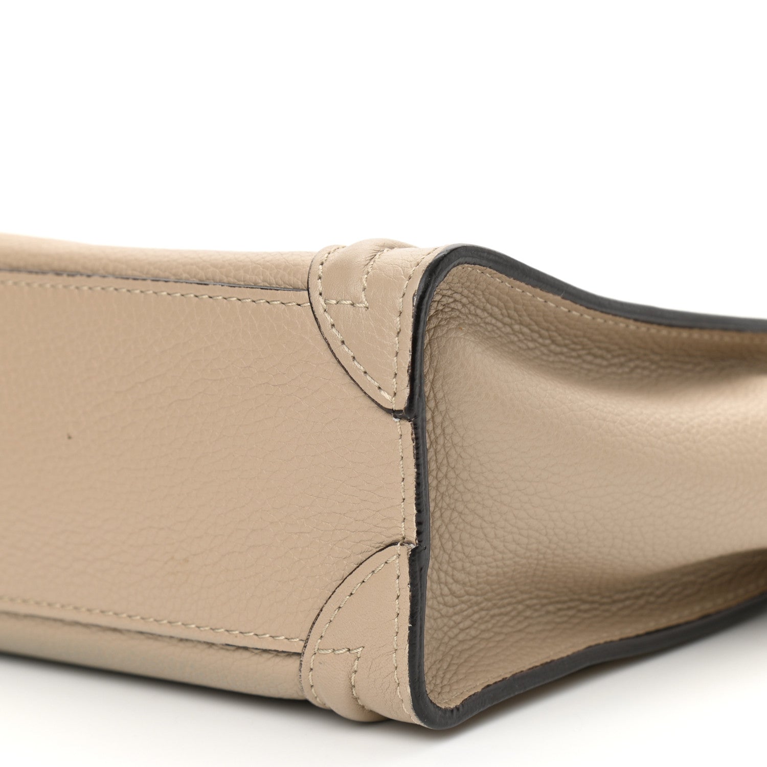Celine Drummed Calfskin Nano Luggage Dune 9 of 15