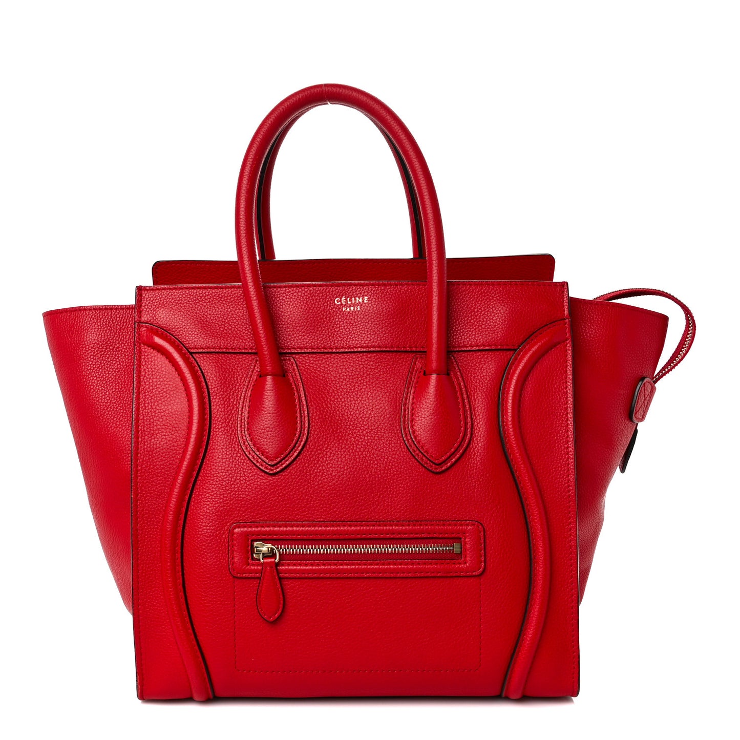 Drummed Calfskin Mini Luggage Coquelicot