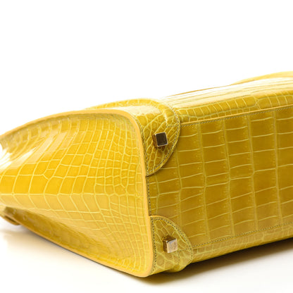 Celine Crocodile Micro Luggage Yellow 6 of 12