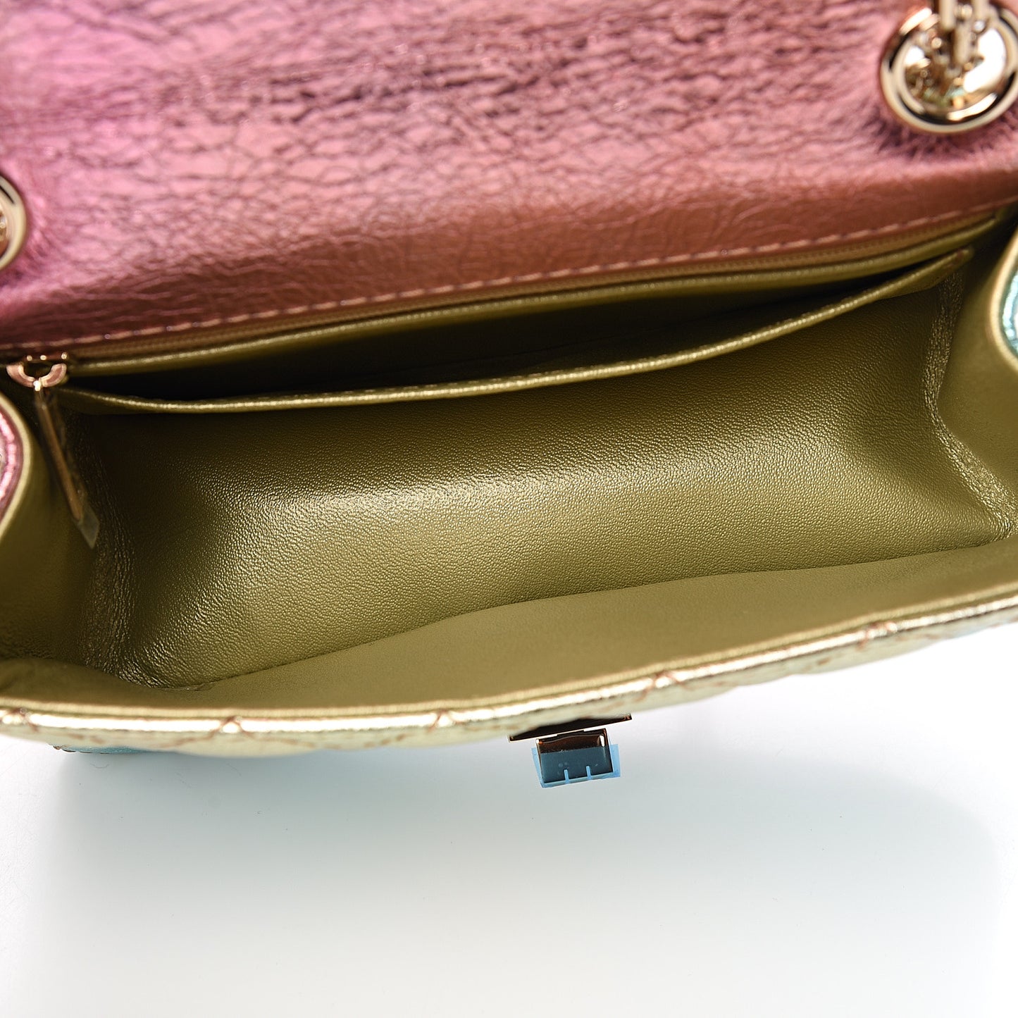 Metallic Goatskin Quilted Mini 2.55 Reissue Flap Multicolor