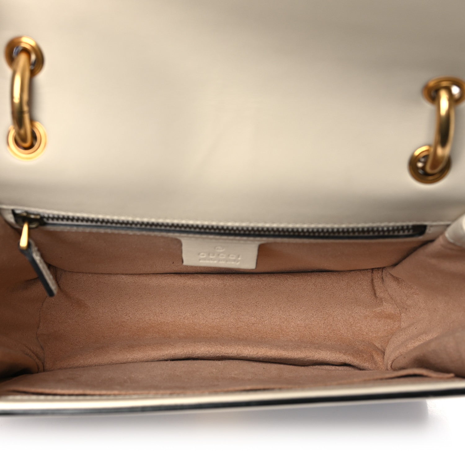 Gucci Calfskin Sylvie Web Queen Margaret Shoulder Bag Mystic White Black 5 of 11