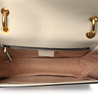 Gucci Calfskin Sylvie Web Queen Margaret Shoulder Bag Mystic White Black 5 of 11
