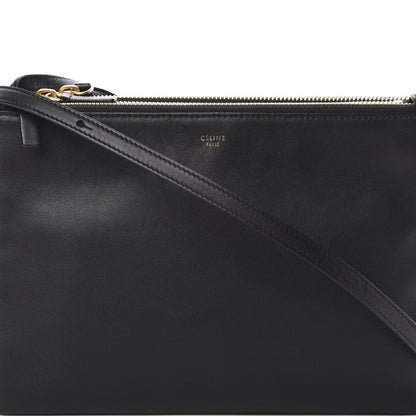 Celine Lambskin Large Trio Crossbody Bag Black 10 of 12