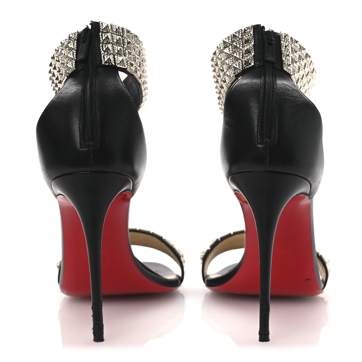 Nappa Priyadora 100 Studded Sandals 39 Black Silver