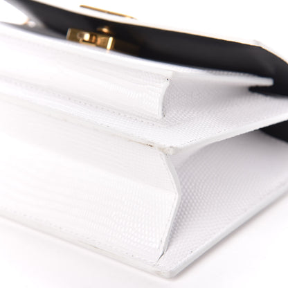 Balenciaga Patent Calfskin Lizard Embossed XS Sharp Top Handle Bag White 6 of 10