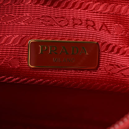 Prada Tessuto Nylon Impuntu Quilted Shoulder Bag Cherry 6 of 9