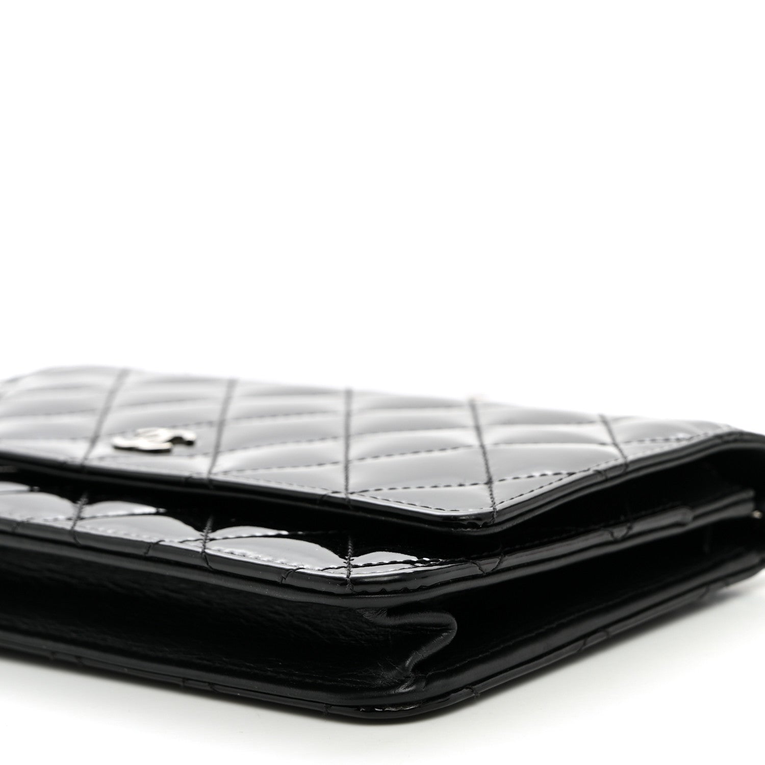 Chanel Patent Quilted Wallet On Chain WOC Black 11 of 11
