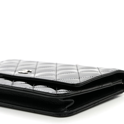 Chanel Patent Quilted Wallet On Chain WOC Black 11 of 11