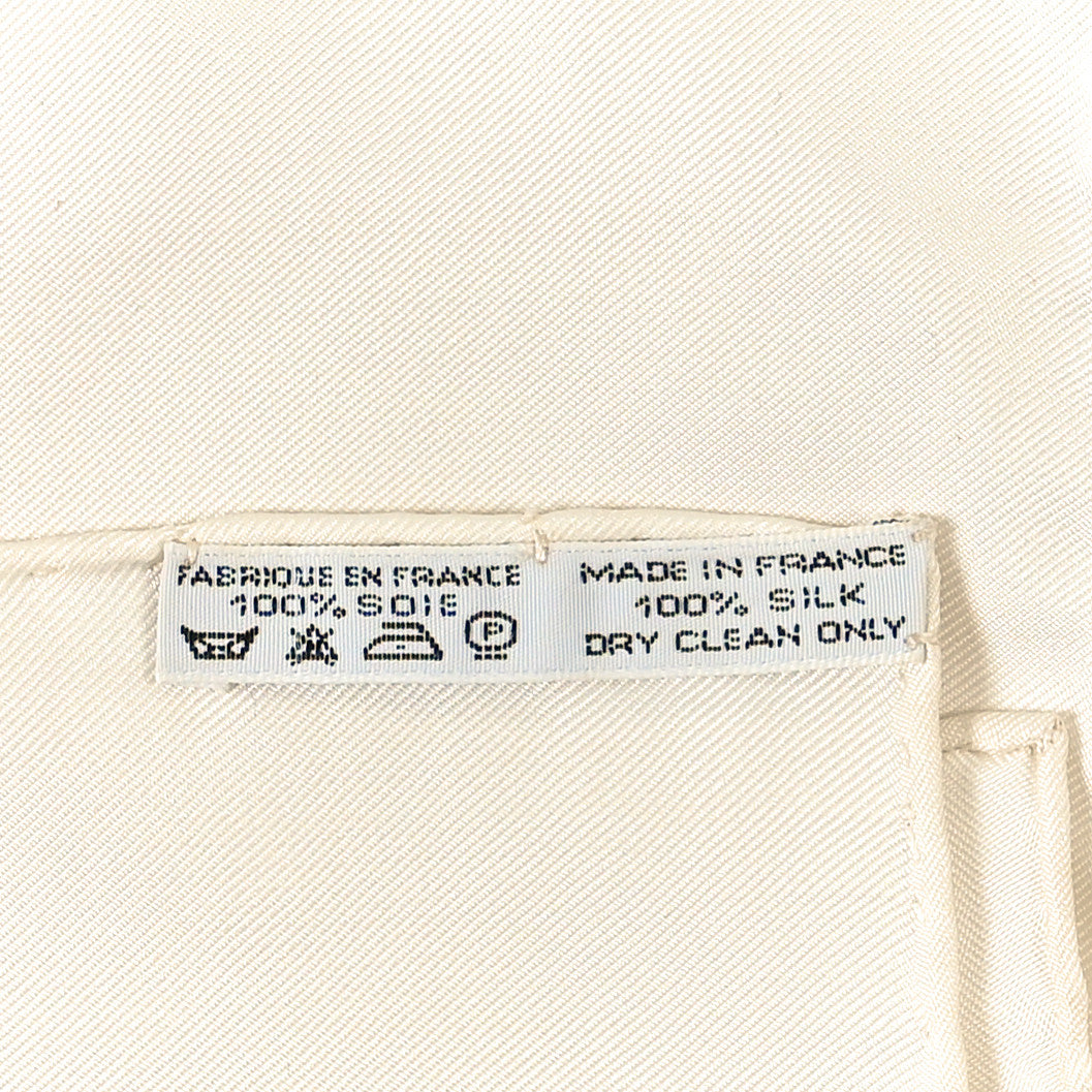 Silk Les Rubans Du Cheval Scarf 90 White Multicolor