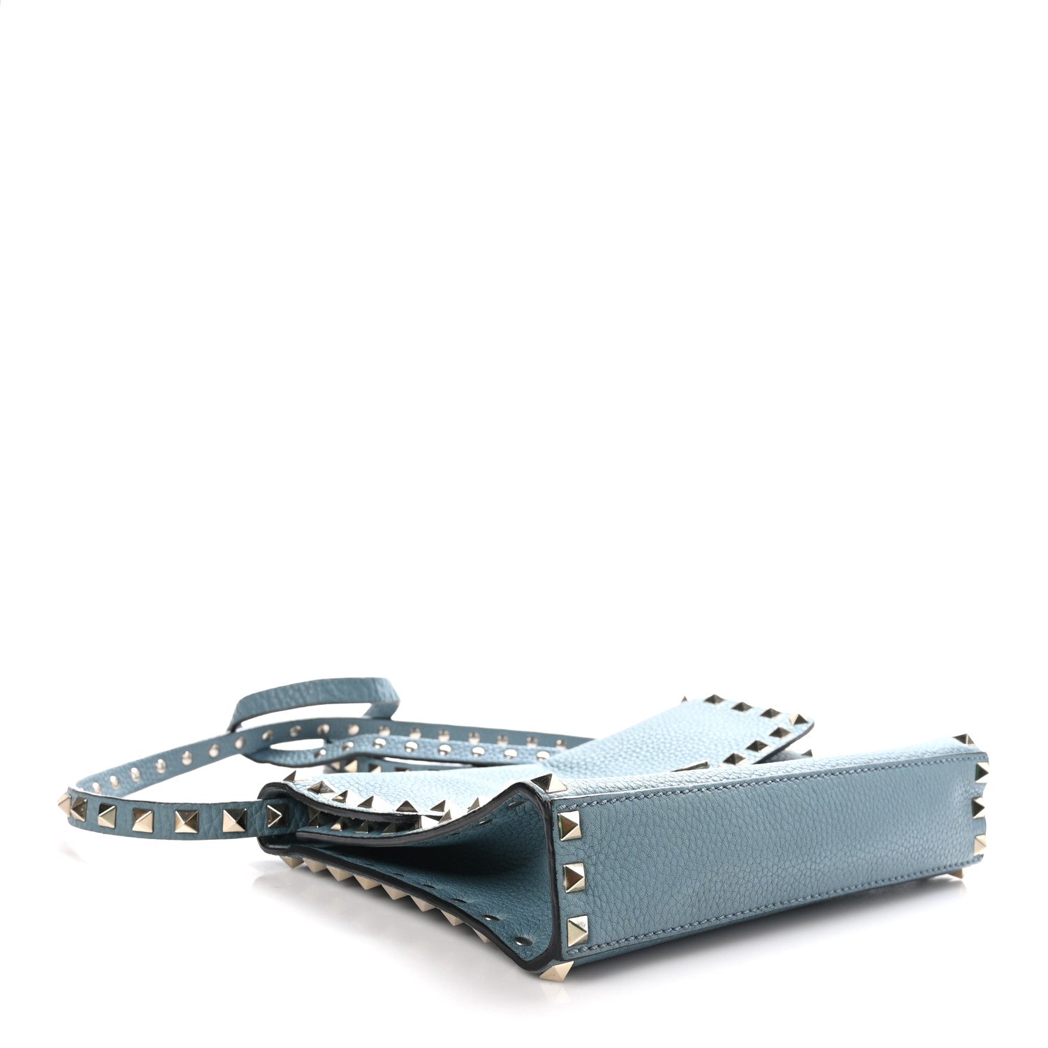 Valentino Garavani Pebbled Calfskin Medium Rockstud Flip Lock Crossbody Bag Celadon 4 of 9