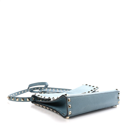Valentino Garavani Pebbled Calfskin Medium Rockstud Flip Lock Crossbody Bag Celadon 4 of 9
