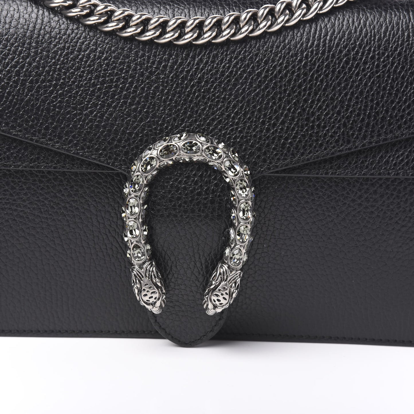 Pebbled Calfskin Small Dionysus Shoulder Bag Black