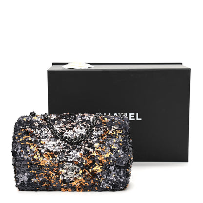 Chanel Sequin Mini Rectangular Flap Blue Gold 11 of 11