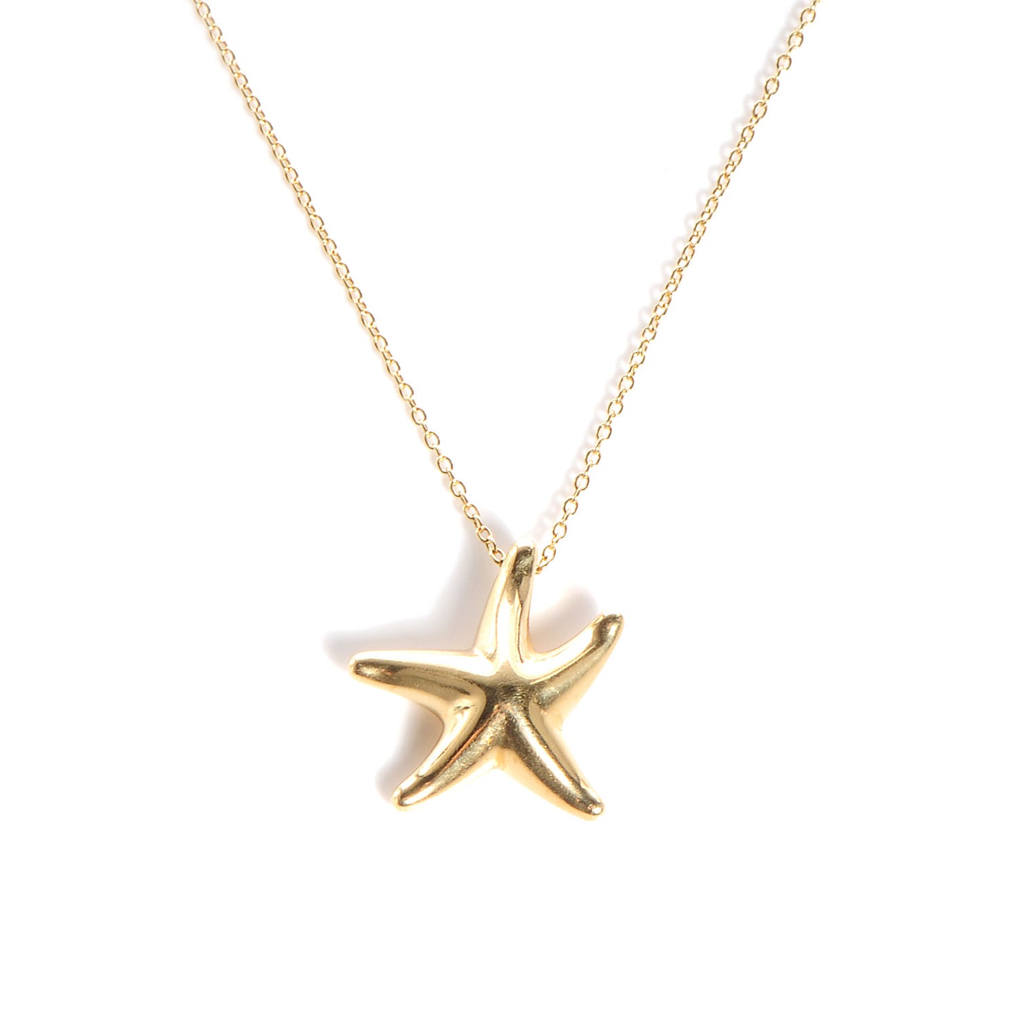 18K Yellow Gold 15mm Elsa Peretti Starfish Pendant Necklace