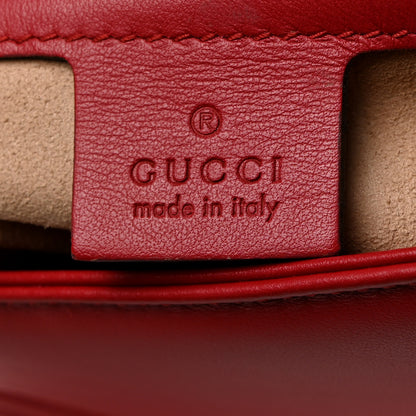Gucci Calfskin Matelasse Small GG Marmont Shoulder Bag Hibiscus Red 6 of 10