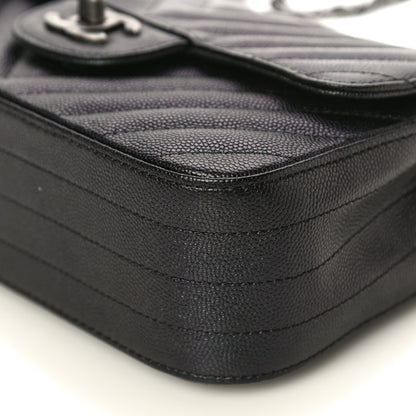 Chanel Iridescent Caviar Chevron Quilted Mini Rectangular Flap Black 9 of 10
