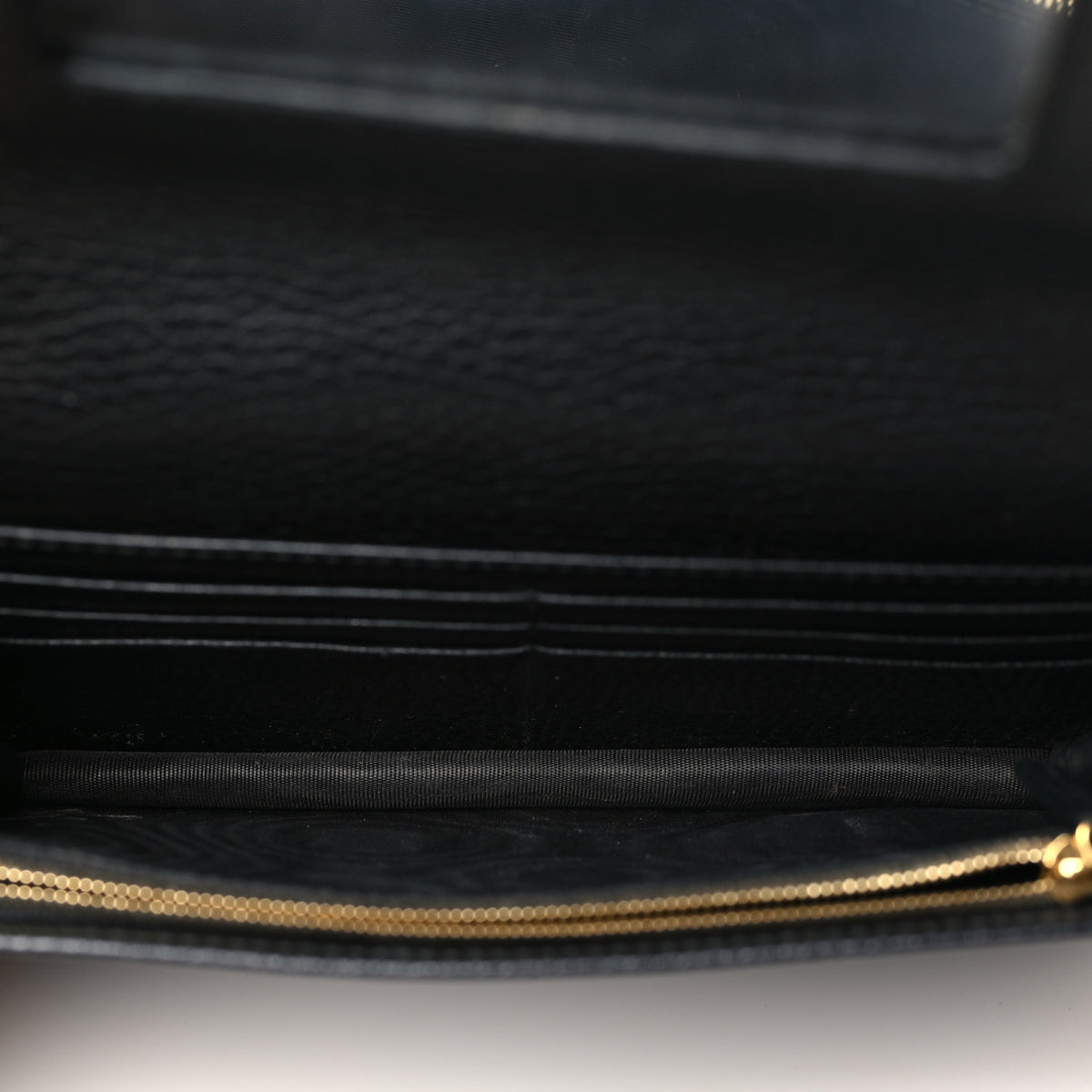 Gucci Calfskin Mini GG Marmont Chain Wallet Black 5 of 10