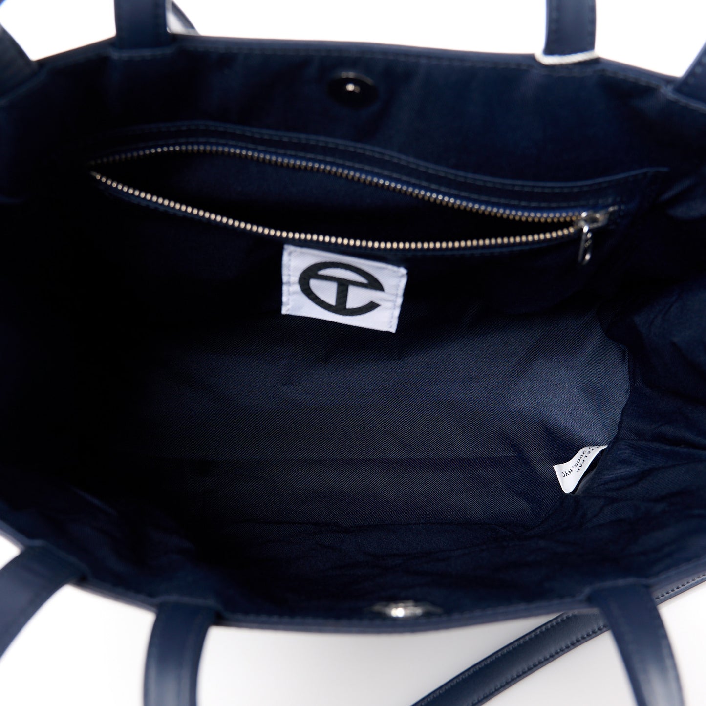 Vegan Leather Medium Shopping Bag Navy
