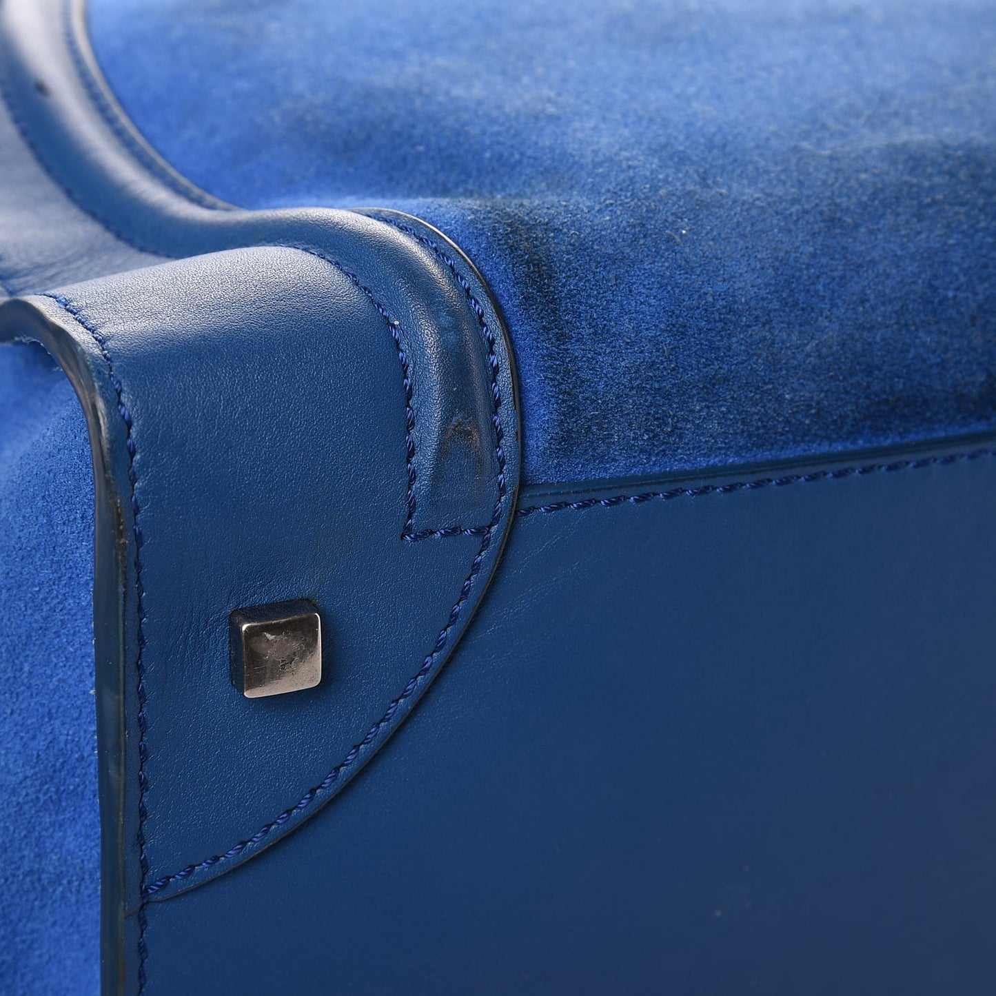 Smooth Calfskin Suede Mini Luggage Royal Blue