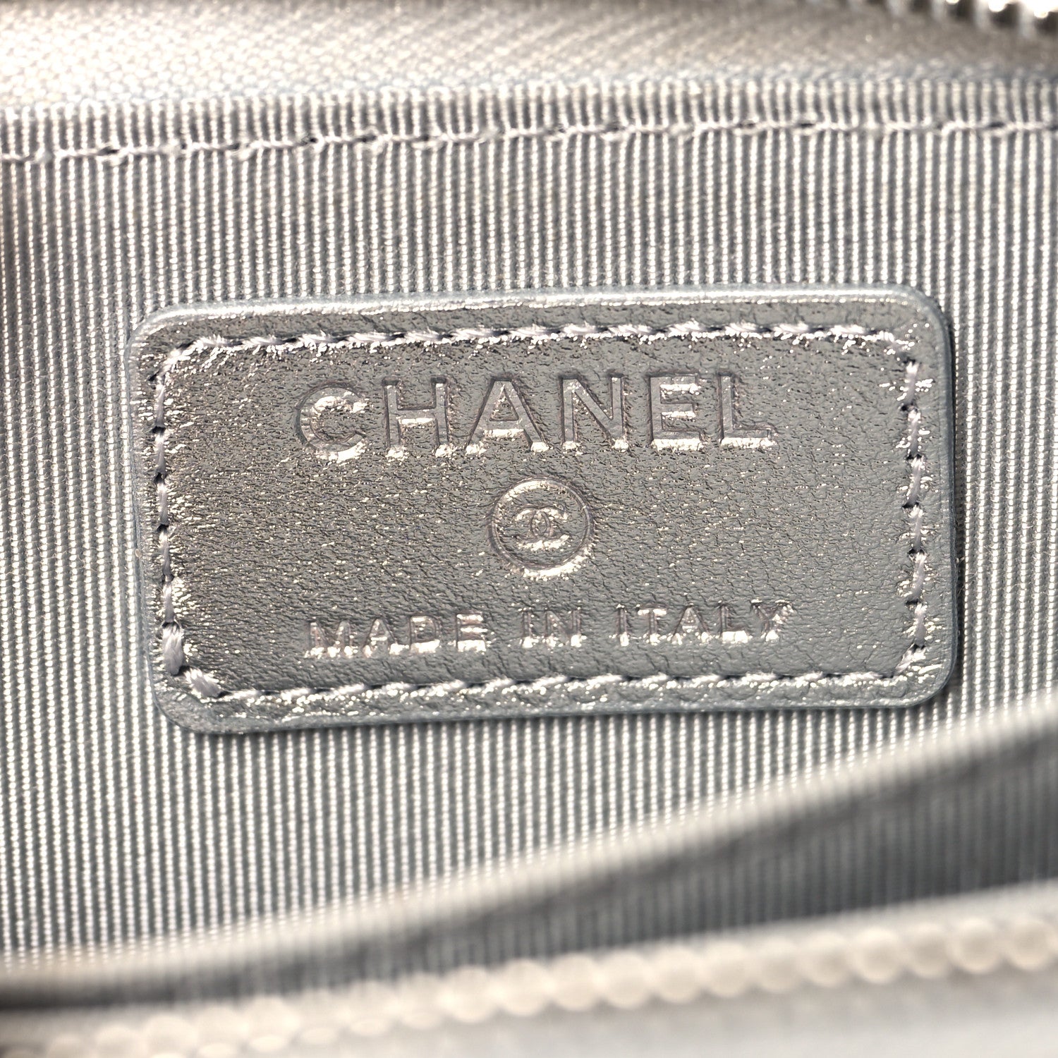 Chanel Iridescent Calfskin Quilted Zip Coin Purse Wallet Light Blue 6 of 9