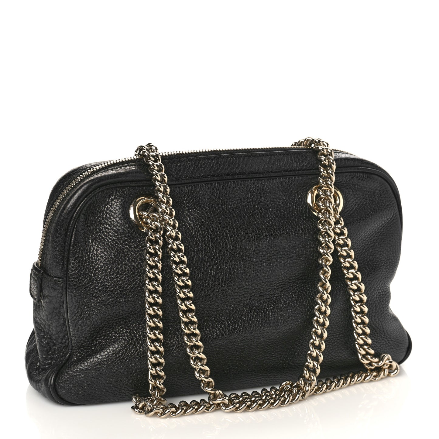 Pebbled Calfskin Small Soho Bowler Black
