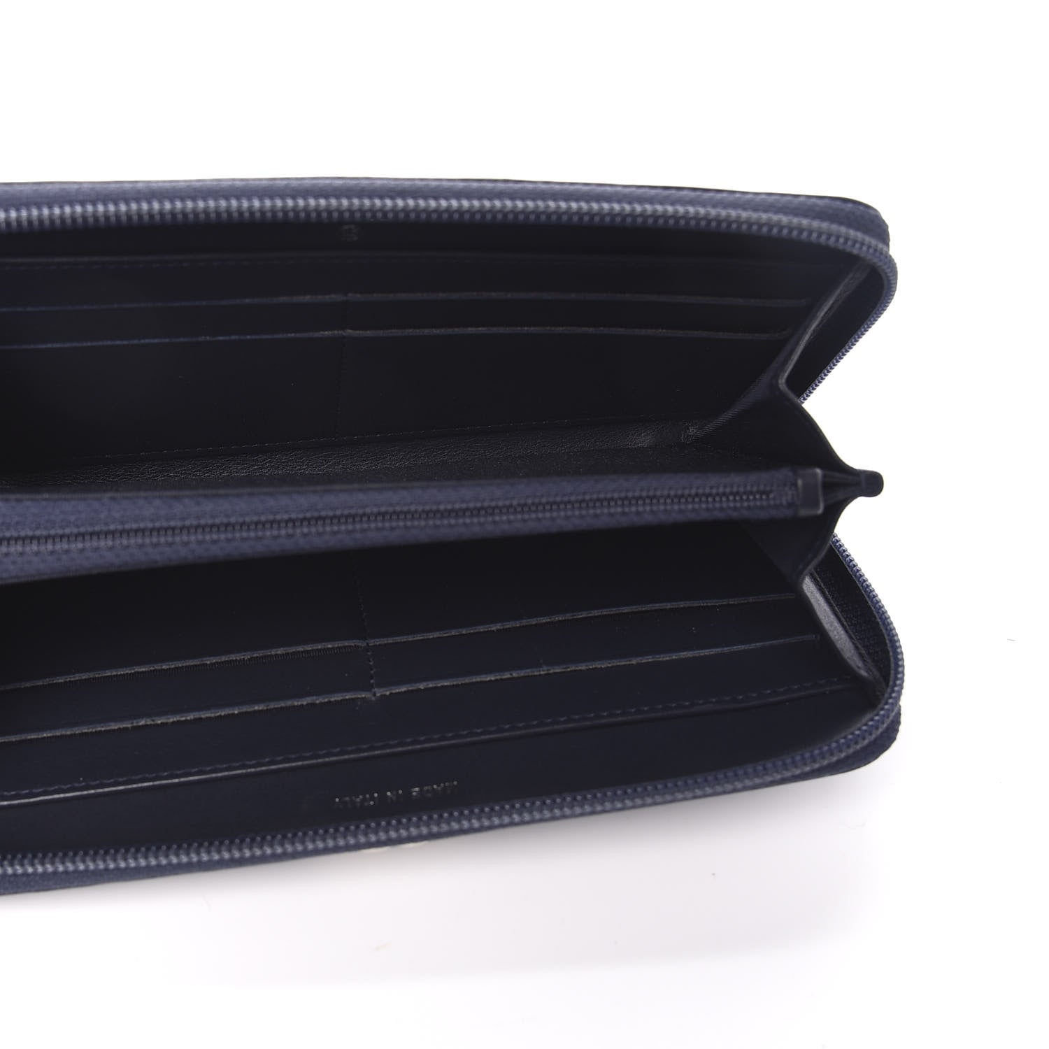 Chanel Lambskin Chevron Quilted Zip Around Boy Wallet Navy Blue 5 of 9