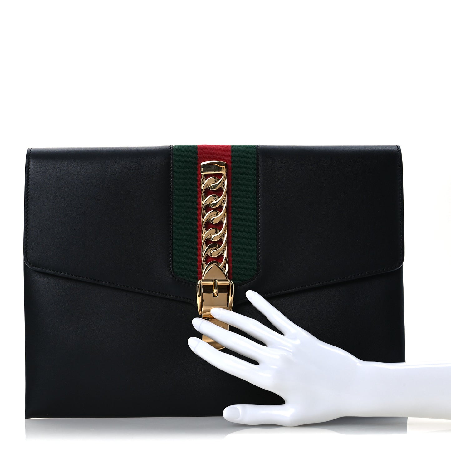 Calfskin Maxi Sylvie Clutch Black