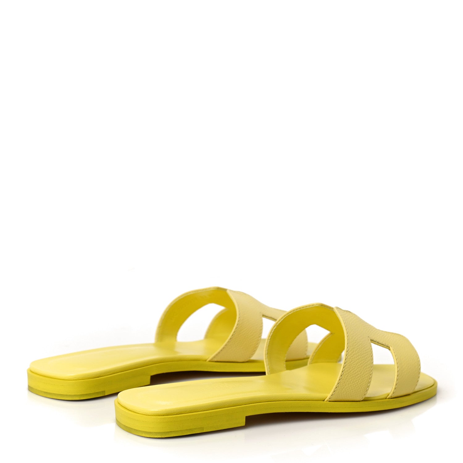 Hermes Epsom Oran Sandals 37.5 Jaune Pollen 3 of 10