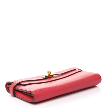 Hermes Chevre Mysore Kelly Longue Wallet Bougainvillea 4 of 16