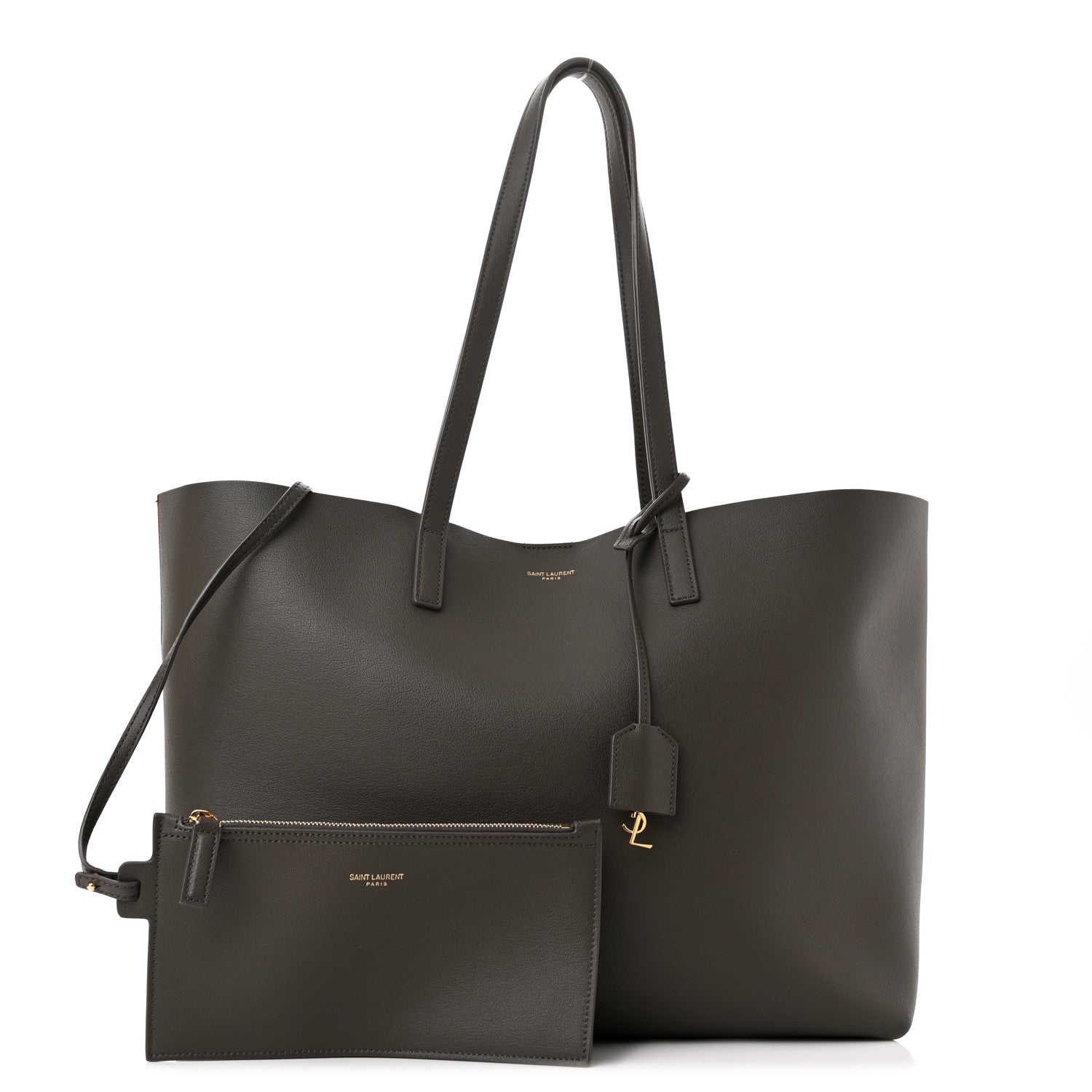 Saint Laurent Calfskin Large Shopping Tote Pebble 1 of 11