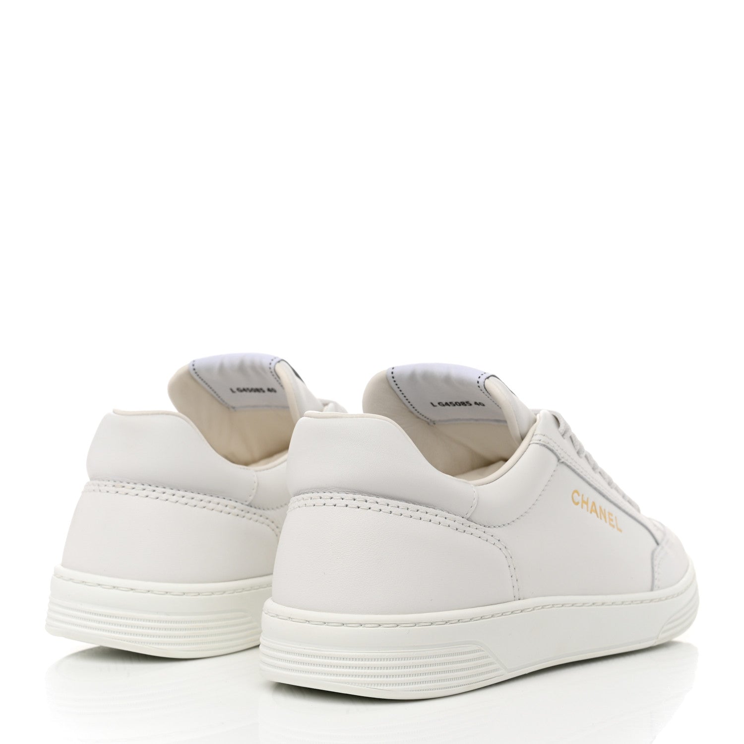 Chanel Calfskin Womens CC Logo Sneakers 40 White 4 of 10